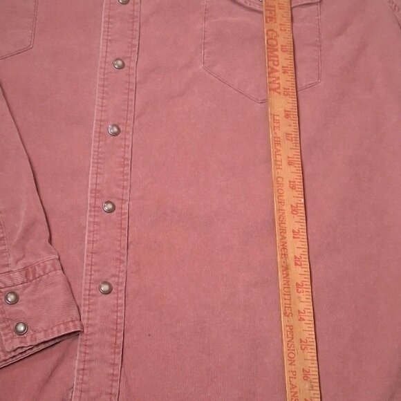 Vintage GAP Shirt Men XXL Salmon Pink Corduroy Western Wear Snap Up Long Sleeve - Picture 9 of 16